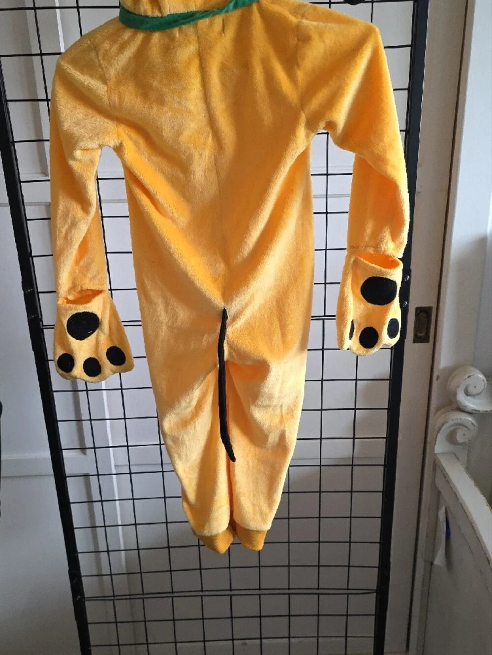 Disney Yellow Plush Character One-Piece Footie with Hood and Paw Mitts Size 3/4T - Picture 7 of 9